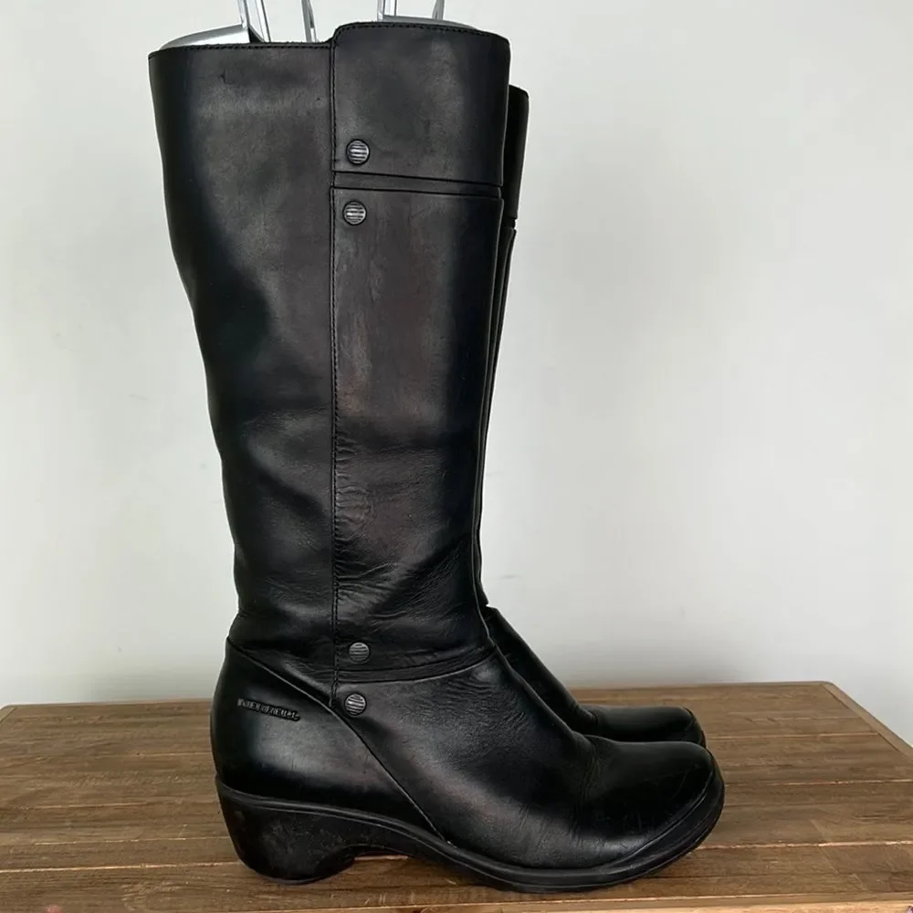 MERRELL minimalist black leather tall riding non slip boots us women’s size 7.5